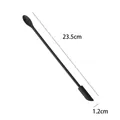 Black mini silicone double-headed spatula spoon tool 23.5cm for cosmetic and kitchen jam jars. - Black - Medium