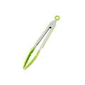 Pinzas de cocina profesionales de silicona verde y acero inoxidable con anillo de cierre - 9 Pulgadas / Verde