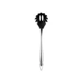 Black silicone pasta server spoon with stainless steel handle - Black Pasta Server / 304 Stainless Steel Handle