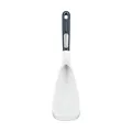 Professional white silicone rice paddle with ergonomic blue handle for non-stick pans - Square Spatula