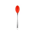 Red silicone spoon with 304 stainless steel hollow handle for non-stick cookware - Red Flat Spoon / 304 Stainless Steel Handle