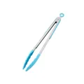 Pinzas de cocina de silicona azul y acero inoxidable para barbacoa y pan - 12 Pulgadas / Azul