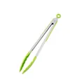 Pinzas de cocina profesionales de acero inoxidable con puntas de silicona verde suave - 12 Pulgadas / Verde