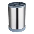 Premium rotating stainless steel kitchen utensil holder with gray plastic base - Gray