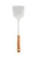 Minimalist cream white silicone spatula with short wooden handle for non-stick cooking - Spatula