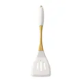 White silicone slotted spatula with luxurious gold-plated stainless steel handle - Slotted Spatula (White)