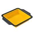 Teglia rettangolare pieghevole in silicone per dolci con manici in giallo e nero - Teglia Quadrata / Stampo Quadrato Giallo / Giallo