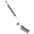 Grey silicone and stainless steel pasta server tongs with built-in stand - 12 Inch / Gray
