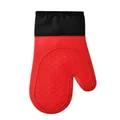 Guanto da forno in silicone rosso resistente al calore con polsino in tessuto - Guanto da forno / Guanto da Forno (Singolo) Rosso / Rosso