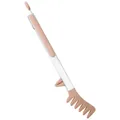Professional pink silicone stainless steel pasta tongs with integrated counter-top stand - 12 Inch / Khaki