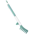 Mint green silicone and stainless steel spaghetti tongs with built-in support feet - 12 Inch / Lake Blue