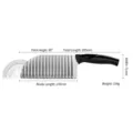 Stainless steel crinkle cutter knife for wavy potato and vegetable strips in black - Non-Stick Stainless Steel Original Plastic Handle / Steel