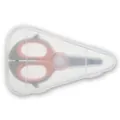 Portable baby food scissors with ergonomic orange handles and clear storage case - Light Pink (With Storage Box)