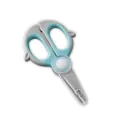 Cute blue monkey-shaped portable baby food scissors with protective safety cover for infants - Dark Blue