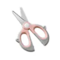 Ergonomic pink and grey portable baby food shears with sharp stainless steel blades - Light Pink