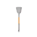 Gray heat-resistant silicone spatula with wooden handle and non-slip hanging hole - Spatula