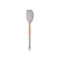 Premium gray silicone cooking spatula with a natural wooden handle and hanging loop - Spatula