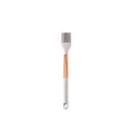 Grey silicone basting brush with a natural wooden handle segment and hanging loop - Oil Brush
