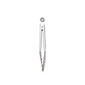 Durable stainless steel kitchen tong featuring heat-resistant grey silicone tips for cooking - Food Clip
