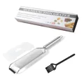 Multifunctional stainless steel cheese grater set with protective cover and brush - Color Box