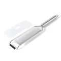 Heavy duty stainless steel cheese grater and lemon zester tool with protective cover - Bag Packaging