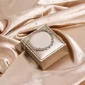 Elegant 14K gold-wrapped grey labradorite bead lucky bracelet jewelry for women - Moonstone (Adjustable)