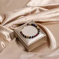 Colorful tourmaline magnetic bracelet with 14K gold plated chain for women jewelry - Rainbow Tiger's Eye (Adjustable)