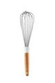 Premium stainless steel balloon whisk with ergonomic wooden handle and cream white collar - Whisk