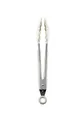 Creamy white silicone kitchen tongs with stainless steel handle for easy cooking - Food Clip