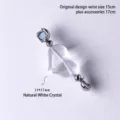 Heart-shaped natural white crystal bead charm for customizable bracelets and jewelry - Necklace Pendant Accessory Style B / 14*17mm / Clear