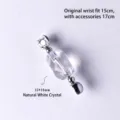 Faceted natural white quartz crystal bead with silver metal fittings for DIY jewelry - Necklace Pendant Accessory Style C / 15*10mm / Clear