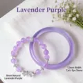Lavender purple cat's eye stone bangle and bead bracelet set with bow charm - Bangle 54mm / Lavender Butterfly