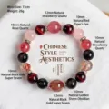 Pulsera de cuentas de piedras naturales con Súper Siete y Cuarzo Fresa - Cuarzo Rosa & Super Seven / 10mm-12mm Diámetro de Cuenta (15cm Circunferencia)
