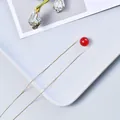 Minimalist strawberry crystal necklace with a single red round bead and gold chain - Red Agate / Gold