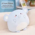 Simpatico cuscino in peluche a forma di elefante blu per ufficio e divano, 45x35cm - Cuscino Elefante / 45x35CM / Azzurro