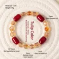 Armband im chinesischen Stil mit rotem Achat und gelbem Kristall mit Facettenglas - Natürliches Gelber Turmkristall Achat Armband (KFYT03103)