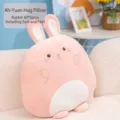 Cuscino peluche coniglio rosa con coperta, morbido cuscino animale misura 40x50cm - Cuscino Coniglio / 40x50cm / Rosa