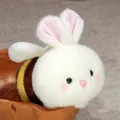 Cute bumblebee rabbit plush toy with soft white fur and striped bee body. - Prone Bee Bunny / 35cm