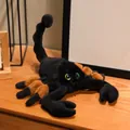 Peluche de scorpion noire et marron réaliste avec des pattes duveteuses et des yeux verts. - 20x15cm / Marron