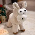 Comical plush donkey toy with oversized googly eyes and wide grin, cute decorative gift - Beige Pony / 28cm / Beige