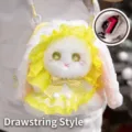 Süße Lolita Plüsch Hasentasche mit gelben Rüschen und praktischem Kordelzug - Kordelzug-Stil / 20cm / Gelbe Hase