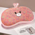 Lindo cojín lumbar de espuma viscoelástica floral rosa con orejas de conejo para oficina - 52x30x6cm Almohada Baja Universal / Conejo rosa
