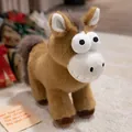 Funny zodiac horse plush doll with large eyes and humorous grin in a cozy home setting - Brown Horse / 28cm / Brown