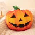 Dekoratives weiches Halloween Jack-O'-Lantern Plüsch Kürbis Kissen für Feiertagsdekoration - Kürbis mit Dreiecksaugen Lächeln / 20cm
