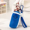 Blue plush boxing sandbag keychain with cute smiley face and carabiner for gym bags - Blue Sandbag