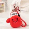 Red boxing glove plush keychain charm with smiley face and embroidered The King text - Red Glove
