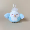 Cute blue and white plush bird doll schoolbag pendant keychain accessory for girls gift - 10cm / Blue