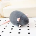 Cute simulation large gray mouse plush toy with pink ears and long tail cushion - 65cm (2kg) / Dark Gray