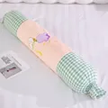 Almohada cilíndrica larga refrescante de verano con cuadros verdes y dibujo animado - 60CM / Gato Verde