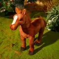 Cute realistic brown horse plush toy simulation foal stuffed animal for kids birthday gift. - Thoroughbred Horses / 39x45cm